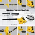 thumbnail image 7 of Cordless Leaf Blower for Dewalt 20V Max Battery with Brushless Motor, 7 of 7