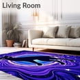 thumbnail image 2 of ODIKA 5'x7' Machine Washable Non-Slip Area Rug, Latch Hook Kit Galaxy Feline Pre printed Canvas High Traffic Rug, Purple, 620182, 2 of 7