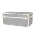 thumbnail image 4 of Rhino Trunk & Case Large Leather Embossed Vinyl Trunk, Summer Camp Footlocker, College Dorm Storage Chest, Bench - Strong Sportsman Trunks, 1000+ Pound Sitting Capacity 32"x18"x14" (Gray), 4 of 9