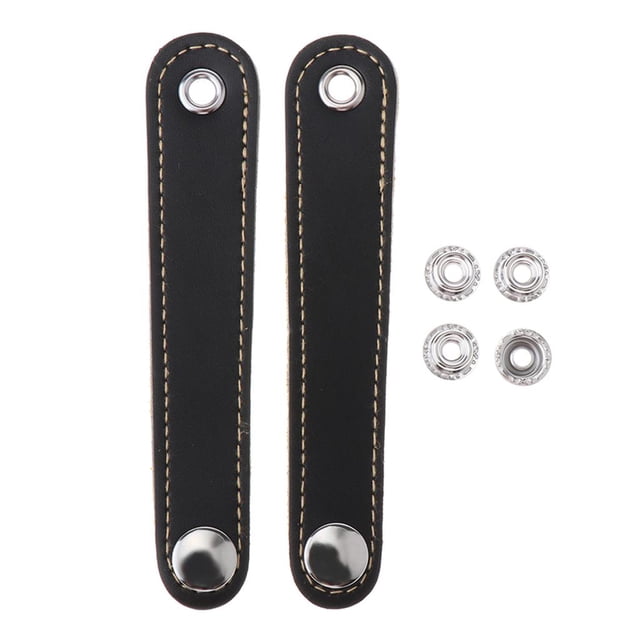 1-par 13cm Bajo Fuelle Correas Hebilla Cubierta de material cuero De La PU En Negro .2cm 12.2cm Hugo Accordion Buckle Cover Black