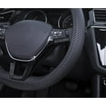 thumbnail image 6 of Auto Drive 1Piece Car Steering Wheel Cover Carbon Fiber Leather Black - Universal Fit, HGSWC04, 6 of 8