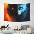 thumbnail image 6 of Easygdp Red And Blue Fire Cat Tapestry Wall Hanging, Wall Tapestries for Bedroom Aesthetic Living Room Office Decor 60x40in, 6 of 8