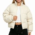 thumbnail image 3 of Teylalorva Girl'sOuterwear Jackets Turn Down Collar Zip Up Long Sleeve Down Cotton Puffer Coat Warm Winter（2-15） White Size 11, 3 of 6