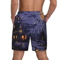 thumbnail image 4 of Uemuo Mystery House Halloween Night Pattern Mens Swim Trunks Quick Dry Board Shorts with Mesh Lining, Stretch Beach Shorts Quick Dry No-Chafing Board Shorts-XX-Large, 4 of 9
