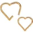 thumbnail image 1 of PinesC 2 Pcs G23 Titanium Heart Daith Piercing Jewelry Rook Tragus Clicker Ring Cartilage Earrings 16G, 1 of 5