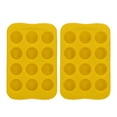 thumbnail image 2 of 2PC Silicone Ice Cube Trays - BPA-Free, Dishwasher Safe & Easy Release for Cocktails, Baby Food & Parties, Stackable Design, 24 Cubes Yellow, 2 of 8