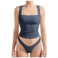 thumbnail image 1 of Débardeur Aguichant à Encolure Carrée pour Femmes Été Sortie Chemise Basique, 1 of 5