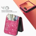 thumbnail image 6 of ELEHOLD for Samsung Galaxy Z Flip 7 Stylish Case,Bling Glitter Leather Card Holder Slim Lightweight Purse Case for Samsung Z Flip 7 for Women Girls, Rose, 6 of 6