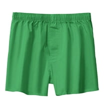 Men's Underwear Mens Loose Fitting Underwear Pure Cotton Home Sleepwear Flat Angle Breathable Large Shorts Men Underwear Brief(Color:Green,Size:L)