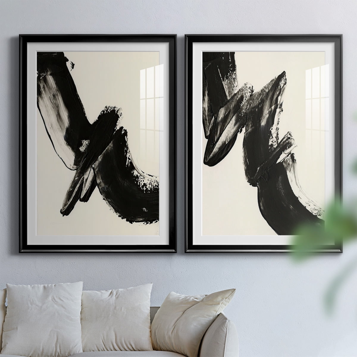 Wexford Home Black Expression I Premium Framed Print, 18.5" x 24.5" - Ready to Hang, Black (Set of 2)