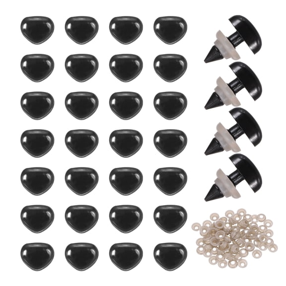 50set 10mm Large Plastic Triangle Safety Noses Black with Washer for Crochet Stuffed Animal Doll Craft Puppet Plush Toy Bear