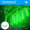 thumbnail image 3 of DAYBETTER Green Meteor Shower Lights Outdoor,20 inches 10 Tube 540 LED Christmas Waterproof Falling Rain Lights for Garden Yard Porch Wedding Party Christmas Decor, 3 of 7