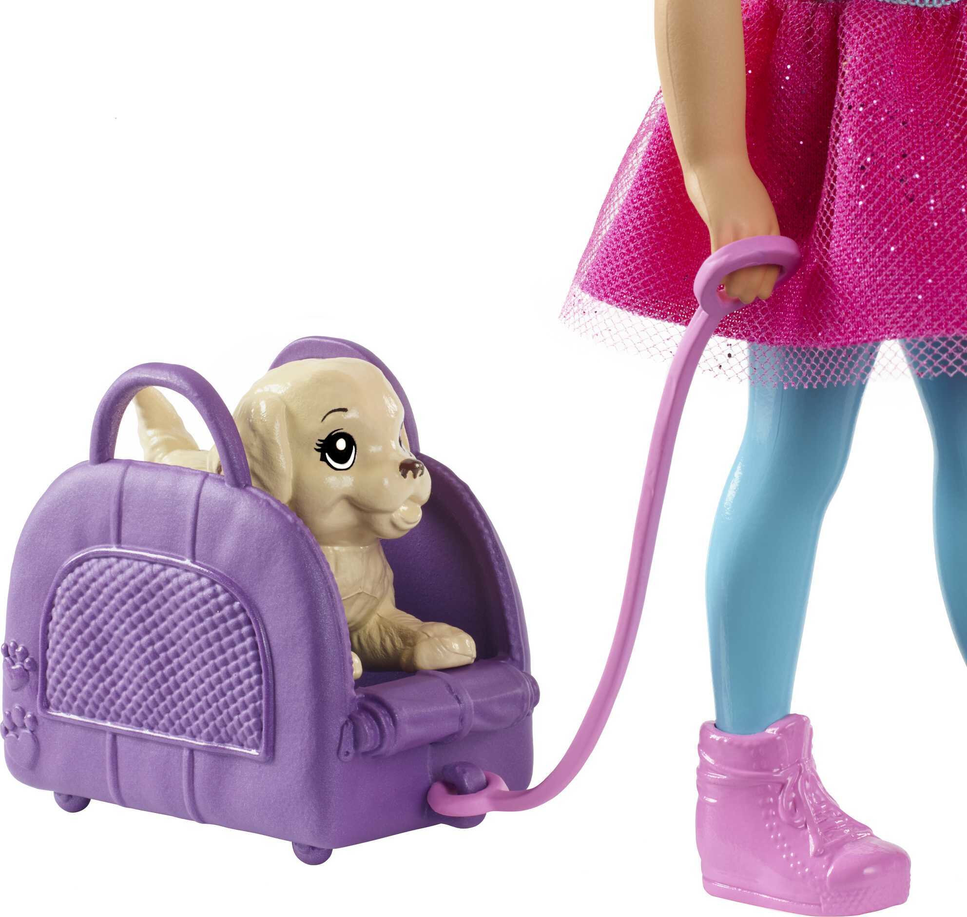 Barbie Dreamhouse Adventures Chelsea Doll & Accessories, Travel Set with Puppy, Blonde Small Doll - image 3 of 6