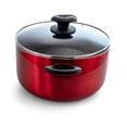 thumbnail image 6 of Gibson Oster Merrion 6 Quart Nonstick Aluminum Dutch Oven with Glass Lid in Red, 6 of 7