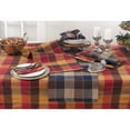 thumbnail image 4 of SARO 8571.BR1672B 16 x 72 in. Rectangle Stitched Plaid Cotton Blend Table Runner - Brown, 4 of 5