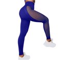 thumbnail image 4 of Tuphregyow Women High Waisted Mesh Elastic Yoga Pants Booty Lifting Leggings Slimming Yoga Pants Scrunch Butt Yoga Capris Comfy No See Through Yoga Capris Solid Blue S, 4 of 6