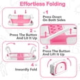 thumbnail image 2 of Aprpink Foldable Baby Bathtub PP+TPE with Soft Bath Net&Thermometer for 0-36 Months Toddler Hot Pink, 2 of 5