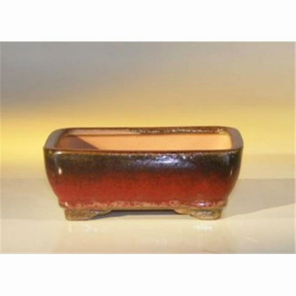 Bonsai Boy L162 5 in. Ceramic Bonsai Pot, Parisian Red - Rectangle