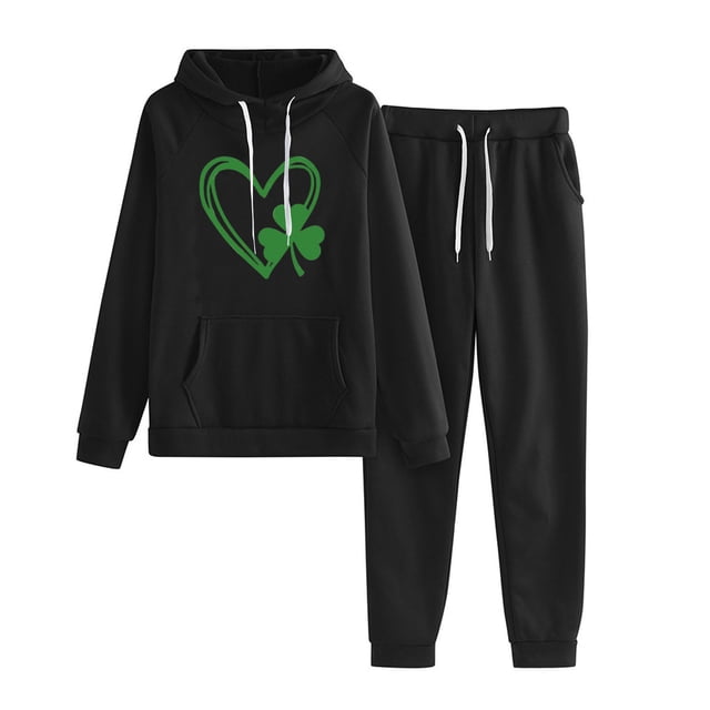 Bowake St. Patrick's Day Outfits for Women Lounge Matching Jogger Sets Pullover and Sweatpants Sweatsuits Tracksuits