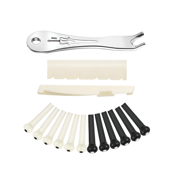 "15 Juego De Pin De Puente De Guitarra Acústica Herramienta Belug Blanco "