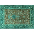 thumbnail image 1 of Ahgly Company Indoor Rectangle Persian Turquoise Blue Traditional Area Rugs, 4' x 6', 1 of 4