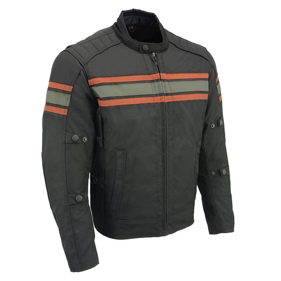 Milwaukee Leather MPM1751 Burnt Orange Leather and Textile Armored Motorcycle Jacket for Men - All Season X-Large