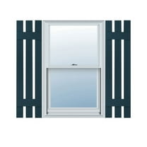 12"W x 52"H Lifetime Vinyl, TailorMade Three Board Spaced (2 Batten), Board-n-Batten Shutters, Midnight Blue