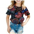 thumbnail image 2 of TOWED22 Kids USA Shirt Boys Girls American Flag Tshirt 4th of July Child Patriotic Outfits Red White and Blue Tops 5-14years（Black,4-5 Y）, 2 of 4