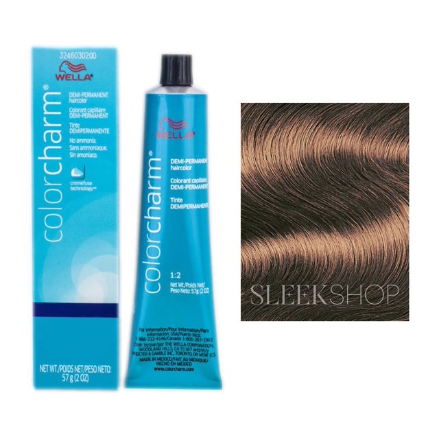 Tinte Cabello Wella Color Charm Demi-Permanente #5/4 (5R) Castaño Pack de 3 con Peine Teasing Sleek