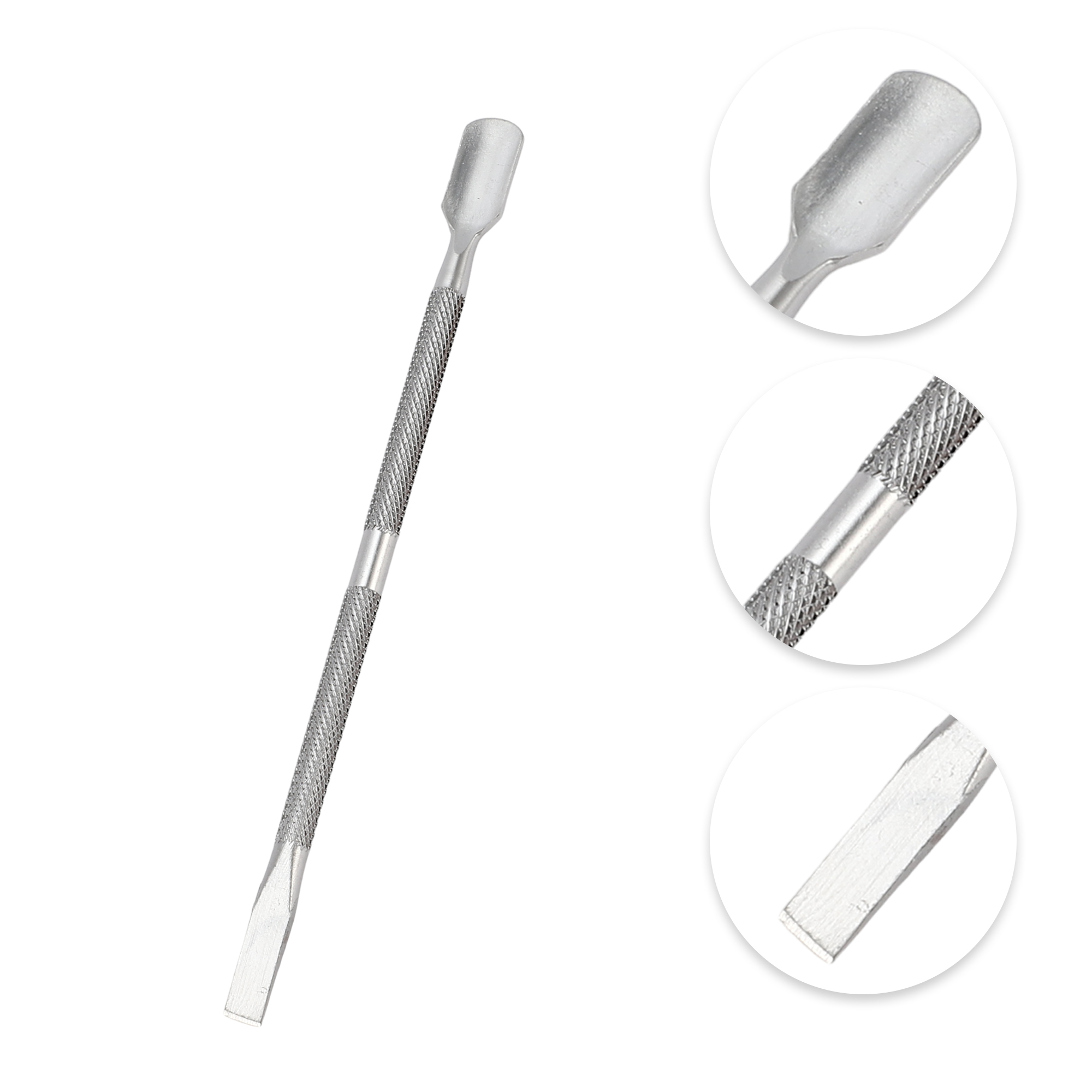 Unique Bargains Multi-function Double-side Cuticle Pusher 5" Length Silver Tone 1 Pc