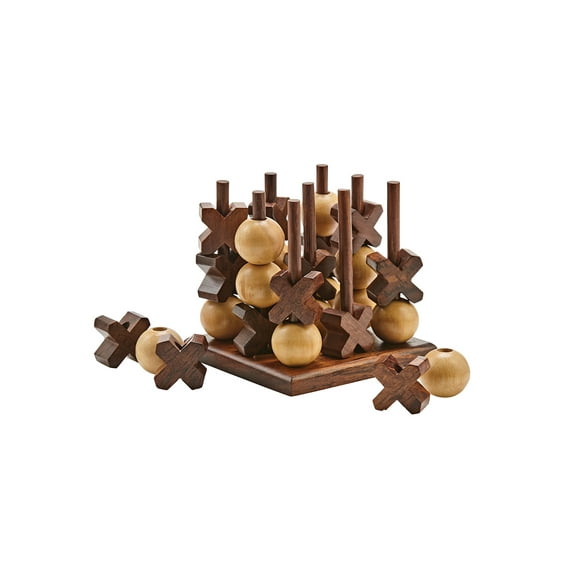 ART & ARTIFACT Wood 3D Tic-Tac-Toe Game - Stacking Strategy Challenge for Children and Adults