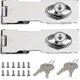 thumbnail image 1 of (2-pack) Metal Locking Hasp 2.5" Padlock Latch With Key Hardware For Locking Shed Doors, Cabinets, Boxes, Furniture, 1 of 2