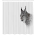 thumbnail image 3 of Ambesonne Hunting Shower Curtain, Wild Lynx Norway, 69"Wx84"L, Grey White, 3 of 3