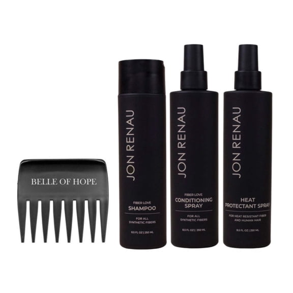 Fiber Love Synthetic Hair 4pc Hair Care Kit (Heat Protectant Spray)