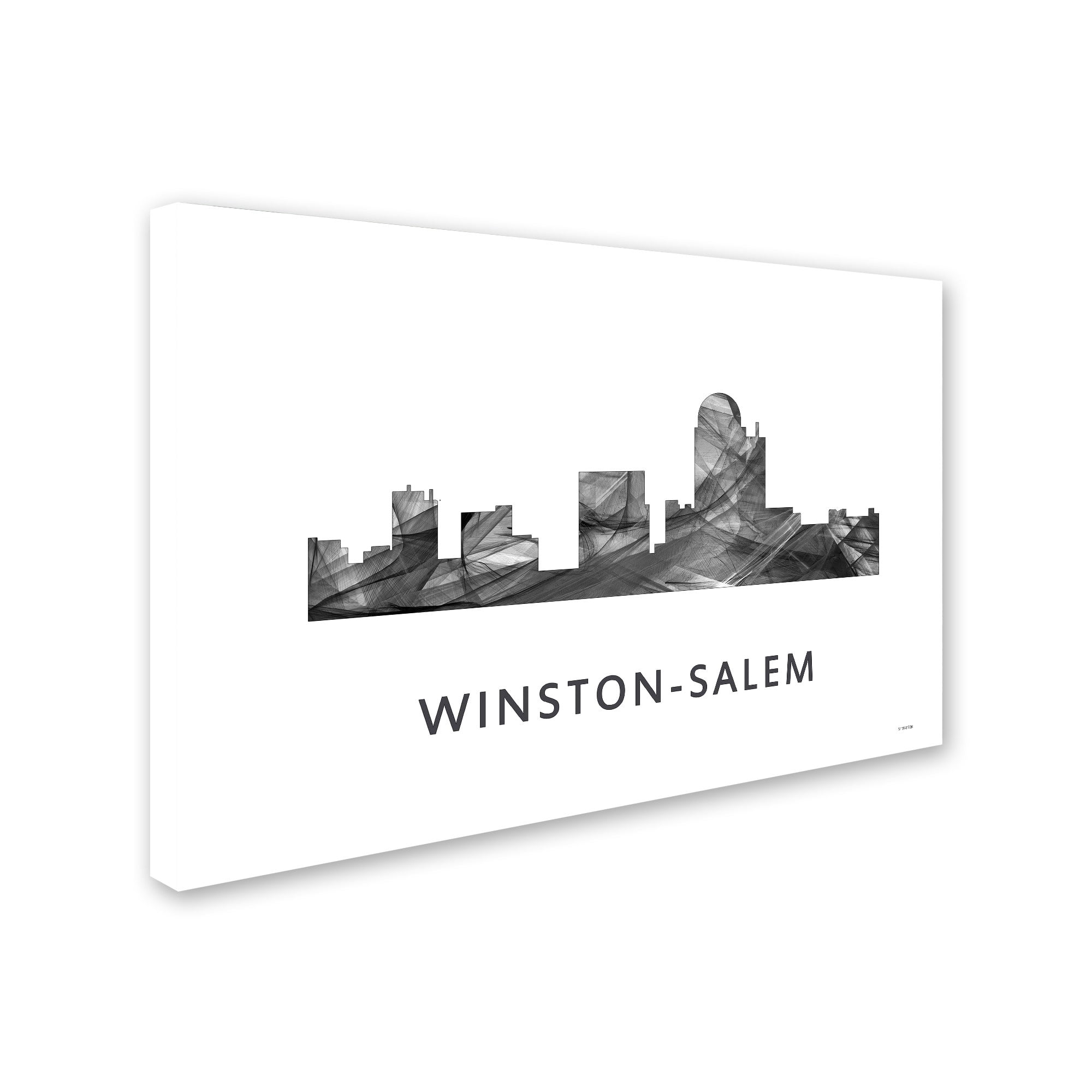 Winston-Salem NC Skyline WB-BW' Canvas Art by Marlene Watson