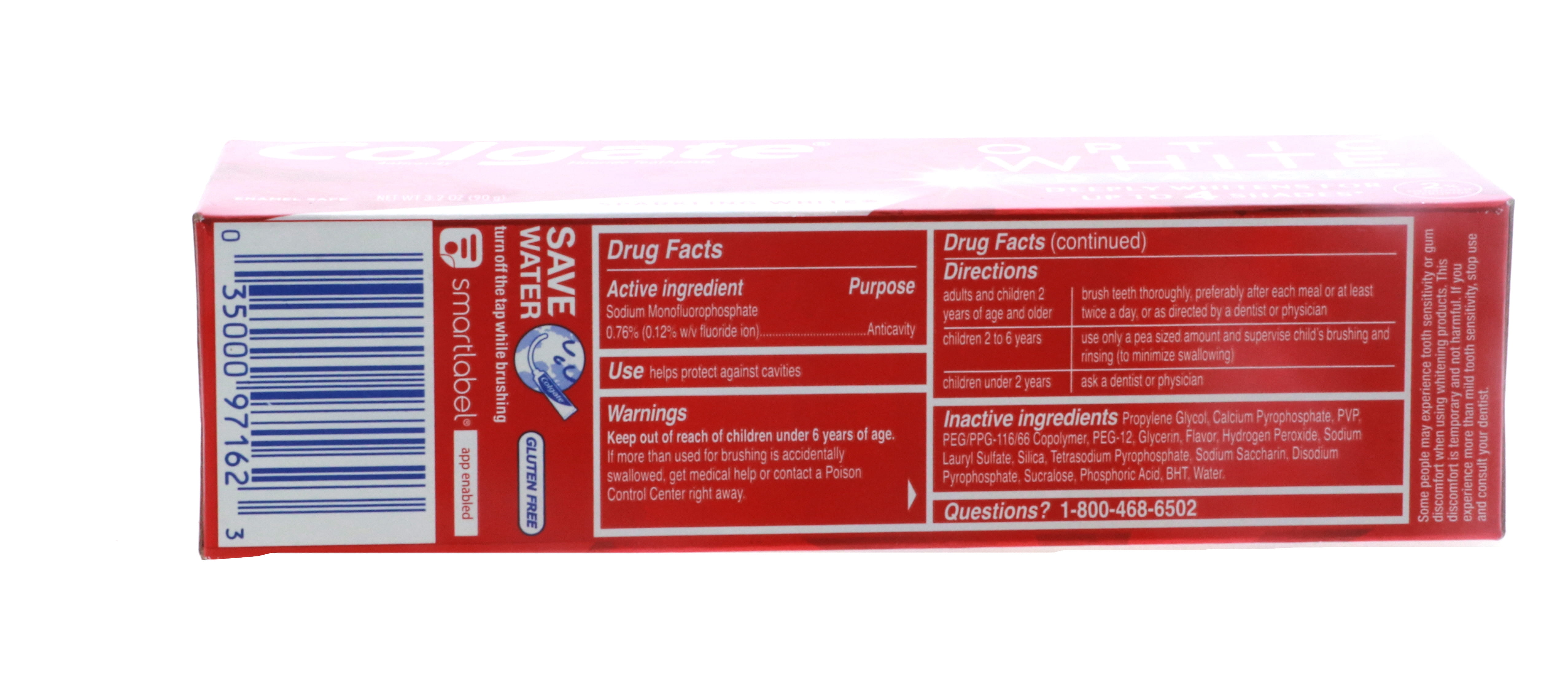 Colgate Optic White Advanced Teeth Whitening Toothpaste  Sparkling White  3.2 Oz (Pack of 3)