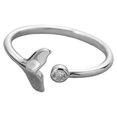 thumbnail image 1 of TureClos Bague Queue de Poisson Bague en Argent Bijou à Main Ouverture Réglable Simple Cercle de Main en Strass, 1 of 1