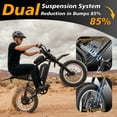 thumbnail image 4 of 16" Electric Dirt Bike Ebike for Teens, 1000W Motor 1500W Peak, 48V 17.5Ah Removable Battery, 16x3" Fat Tire, Full Suspension, UL2849 Certified, White, 4 of 9