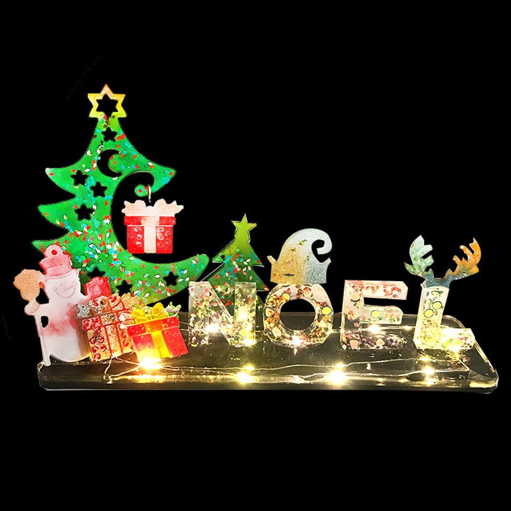 Christmas Tree Numbers Silicone Mold Epoxy Resin Casting Jewelry Tool Making Resin Diy Craft Home Decoration