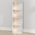 thumbnail image 5 of Furinno PASIR 4-Tier LED Open Corner Shelf Bookcase 9.3 x 12 x 41.4. White, 5 of 5