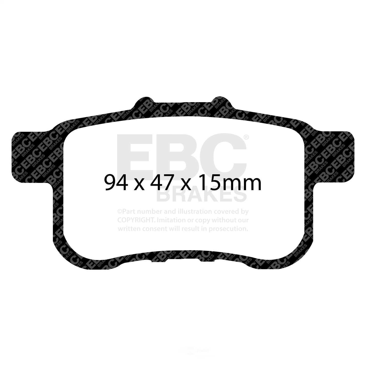 EBC Brakes Yellowstuff 4000 Series Street and Track Brake Pad Set Fits select: 2007-2017 HONDA ACCORD, 2009-2014 ACURA TSX