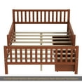 thumbnail image 4 of Full Size Wood Platform Bed with Guardrails on Both Sides and Two Storage Drawers, Walnut, 4 of 10