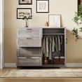 thumbnail image 5 of TROPOW Wooden Dresser with 2 Door Wardrobe, 4 Drawers, Hanging Rod and Storage Cabinet, Sturdy, Anti-Tipping Design with Metal Handles, Modern Armoire Closet for Bedroom,Gray, 5 of 7