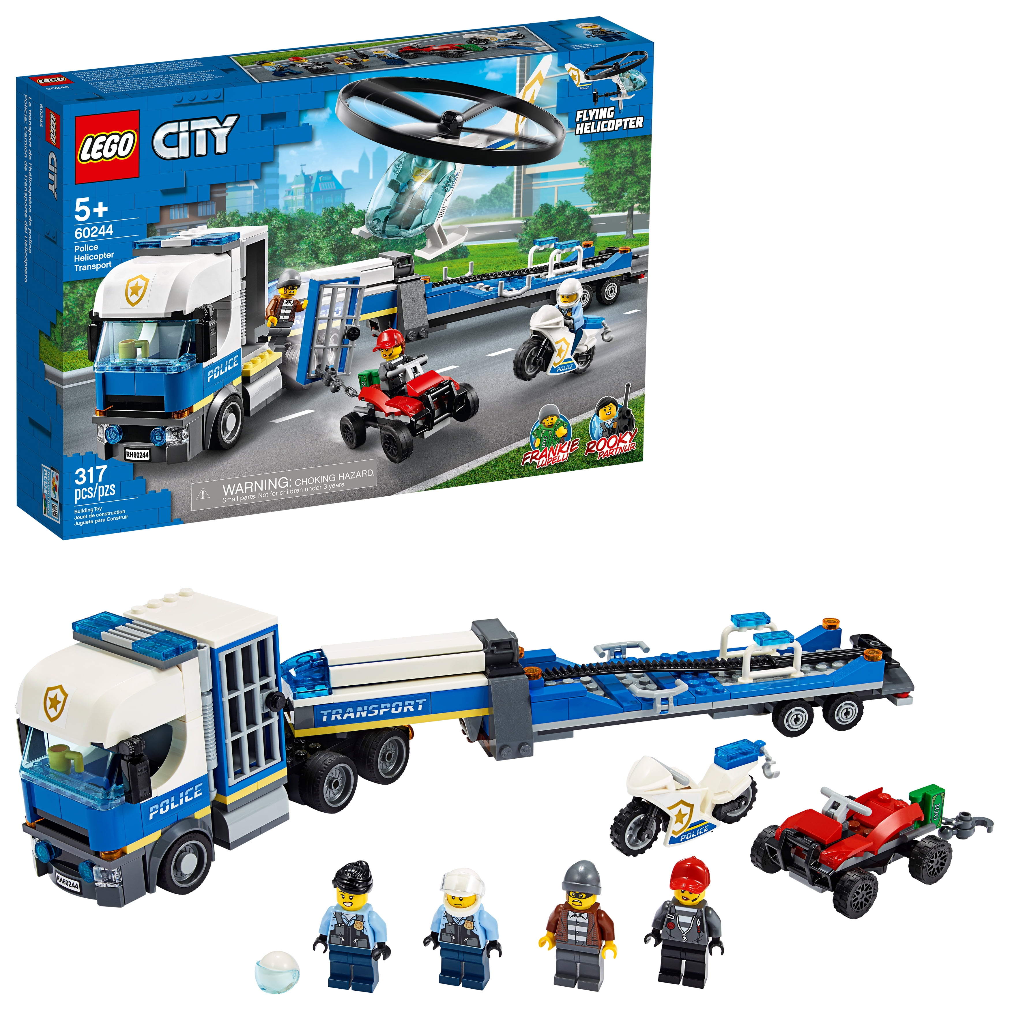 LEGO City Police Helicopter Chase Building Set for Kids 60244