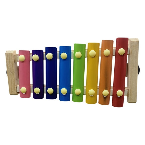 Colorful Bird Xylophone Toy, Suspensible Funny Xylophone Toy with 8 Metal Keys Toy Accessories For Chicken, Parakeet And Other Pet