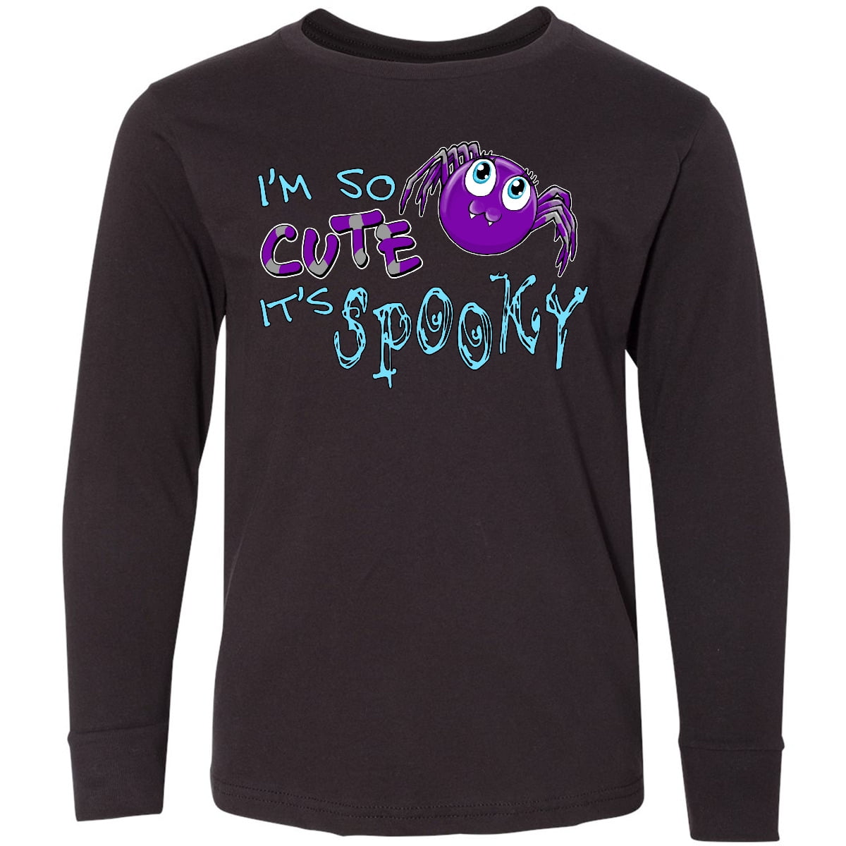 Inktastic I'm So Cute Its Spooky- cute Halloween spider Long Sleeve Youth T-Shirt