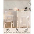 thumbnail image 3 of Joyyskill Modern Bar Stools 1PC, 24" Wooden Counter Height Barstools, Modern Armless Farmhouse Bar Dining Chairs with Back & Footrest, White, 3 of 5