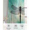 thumbnail image 6 of Dragonfly Sheer Curtains 84 Inch Length 2 Panels Set for Living Room/Bedroom, Modern Abstract Gradient Teal Green Kitchen Curtains Grommet Semi-Sheer Curtains Drapes Voile Window Treatments 52"x84"x2, 6 of 7