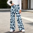 thumbnail image 3 of OGLCCG Girl's Leopard Print Pants Elastic Waist Wide Leg Cheetah Pants Lightweight Baggy Trousers Size 7-8, 3 of 5