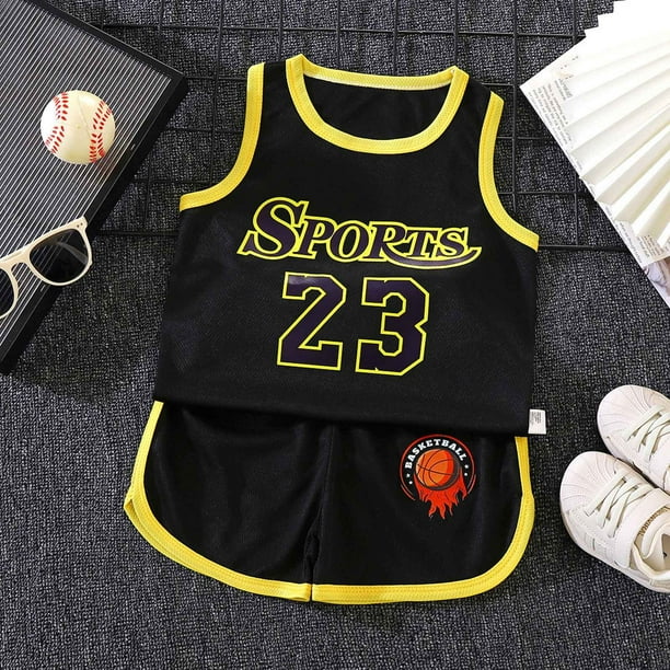 MKLEKYY conjunto de Baloncesto de Verano para Niños y Niñas, Chaleco de Malla y Pantalones Cortos, Ropa Deportiva Ligera para Niños Pequeños